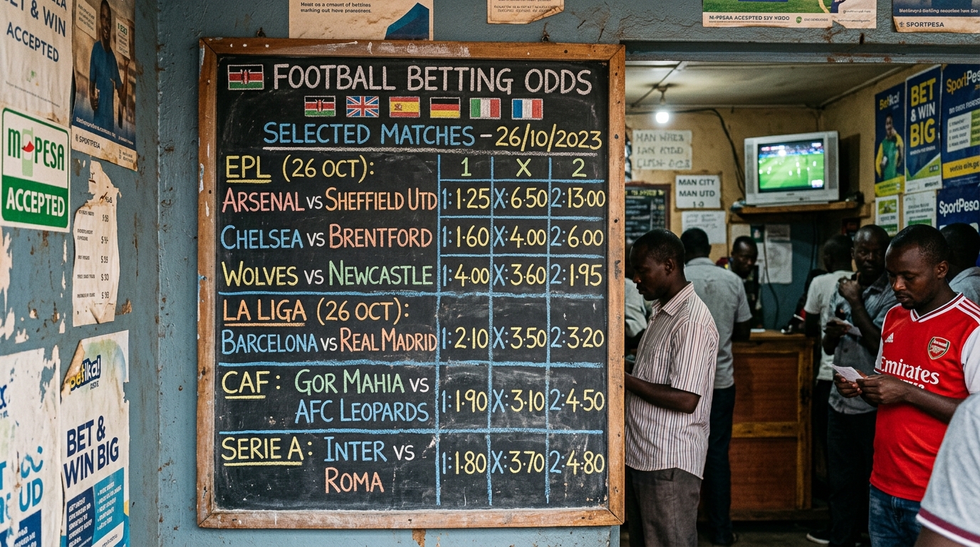 Tableau de cotes de paris dans un bureau de paris africain